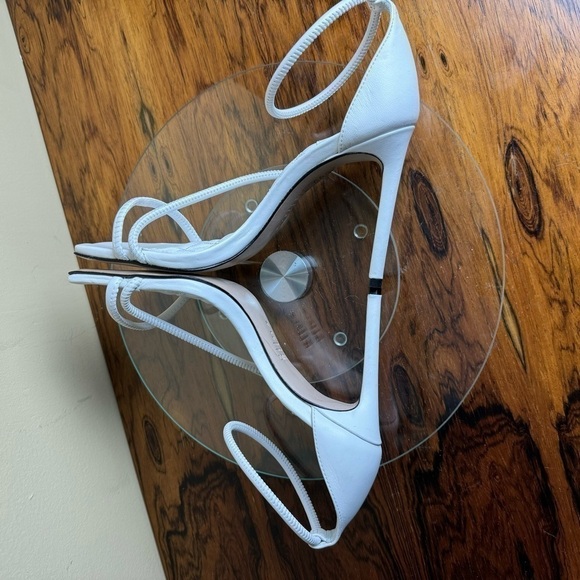 Schutz Gaiah Leather Ankle-Strap Sandals - white leather - size 7.5 - Picture 14 of 16